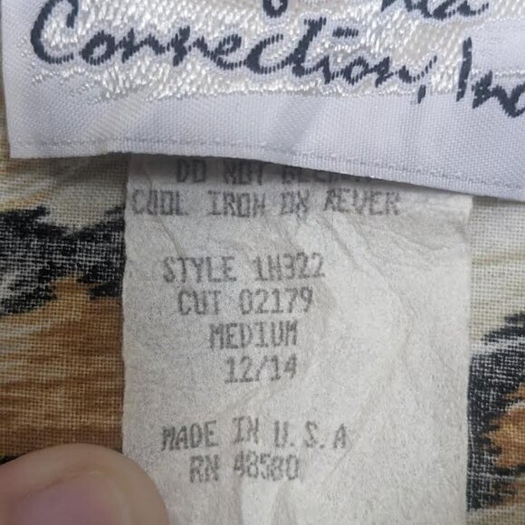 Vintage 90s Leopard Graphic Print Cotton Button Down Shirt Indie Skater Colorful - Picture 6 of 9